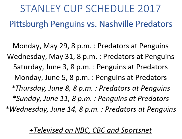 Stanley Cup Schedule 2017